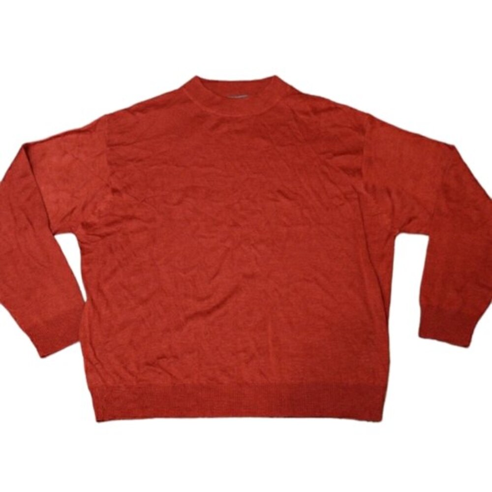 Le Monde Rust Orange Light Weight Nylon Sweater Crewneck 4XL